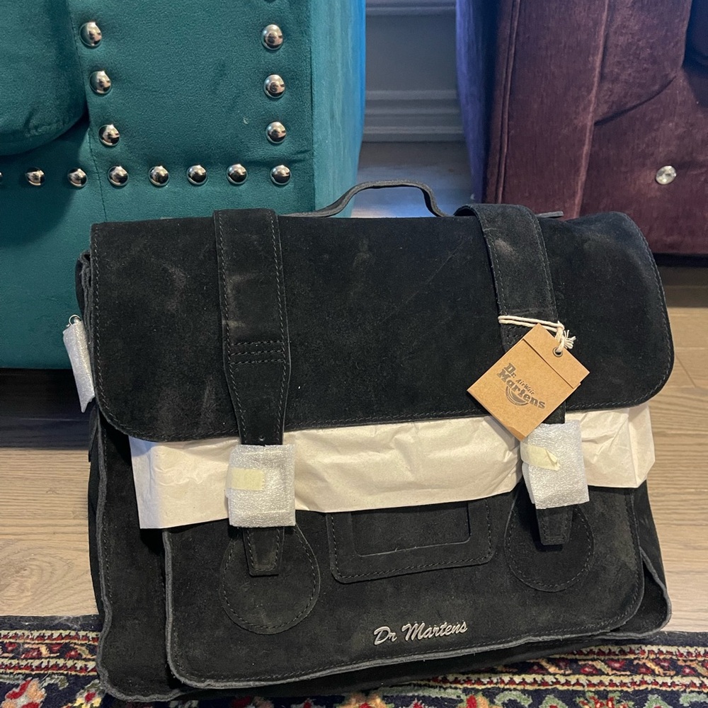 Dr. Martens Black Messenger Bag with Structured Design